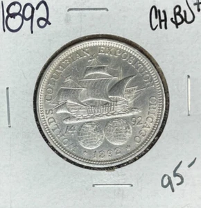 MEDIO DÓLAR CONMEMORATIVO DE PLATA EXPO 1892 ~ CH/BU+ ~BONITA MONEDA~ - Imagen 1 de 2