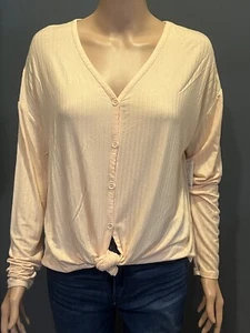 Women's MUDD Size Small Peach Colored Oversized Knotted front Shirt NWT - Picture 1 of 8