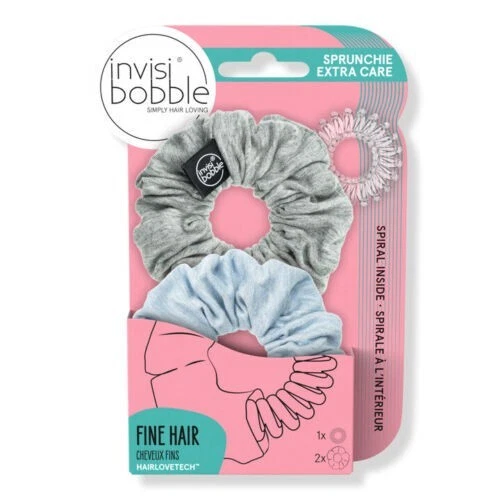 Invisibobble SPRUNCHIE EXTRA CARE DUO Claro como Plumas AZUL y GRIS Foto 1 de 1