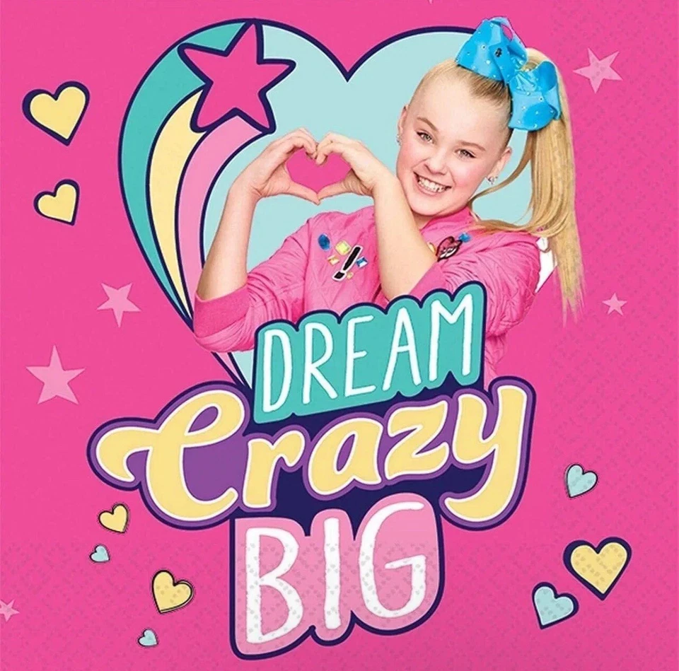 JoJo Siwa Nickelodeon Nick Jr 流行明星生日派对纸饮料餐巾纸 — 第 1/1 张图片