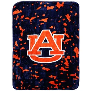 Auburn Tigers College Bezüge 63 x 86 weiche Raschel Plüsch Überwurf Decke - Bild 1 von 5