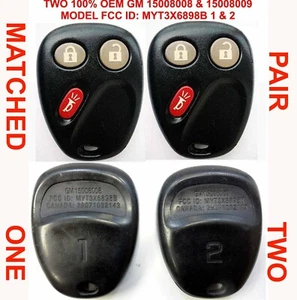 LOT 2 GMC ENVOY Trailblazer REMOTE #1 #2 KEY FOB 15008008 15008009 MYT3X6898BOE - Bild 1 von 2