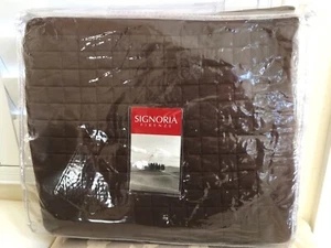 SIGNORIA FIRENZE Luxus ITALIEN DAMASCO KING 3 PANEELE BETTRÖCKE SCHOKOLADE Baumwolle - Bild 1 von 9