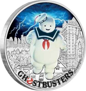 NUEVO 2017 Cazafantasmas Stay Puft 1oz 9999 Juego de caja de monedas de plata solo 5000 de colección - Imagen 1 de 4