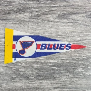 Vintage 1989 St. Louis Blues Mini Pennant NHL Hockey 9" x 4” Felt Banner Flag - Picture 1 of 8