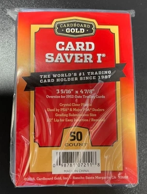 Cardboard Gold Card Saver 1 – Pack of 50 Semi-Rigid Holders – PSA Grading Supply - Image 1 of 2