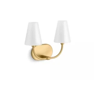 KOHLER Kernen By Studio McGee Two-Light Brushed Moderne Brass Wall Sconce - Picture 1 of 3