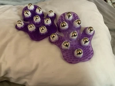 Massager Purple Palm Shaped Roller Ball Glove Full Body Massage  Lot Of 2 - Image 1 of 4