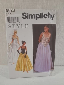 9026 Simplicity Sewing Pattern UNCUT misses 6-16 formal Corset wedding dress  - Picture 1 of 4