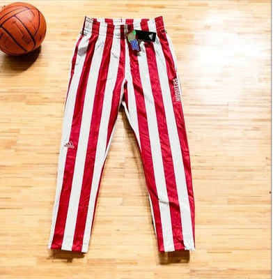 NWT Adidas Indiana U Hoosiers Red White Candy Stripe Basketball Pants Men Medium - Image 1 of 4