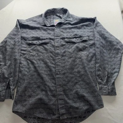 Винтажные субботы, мужские большие пуговицы длинным рукавом серый геометрический ̼ б/у A/18 ̼ - Изображение 1 из 4