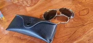 Simmons Shooting Sports Glasses with Case 1362 Aviator Cable Temple Gold - Picture 1 of 6