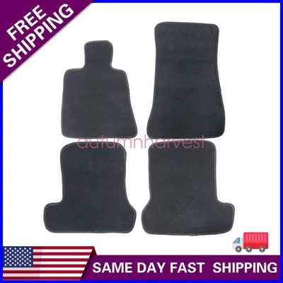New For 2002-2010 Lexus SC430 Front & Rear Velour Floor Mats Carpet Black 4PCS - Image 1 of 4