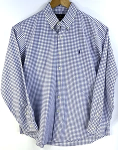 Camisa Ralph Lauren Para Hombre Grande Blanca Cuadros A Cuadros Abotonada 100% Algodón Elástico - Imagen 1 de 5
