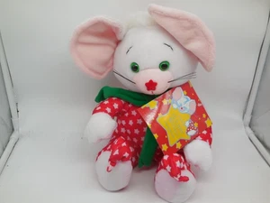 DC8 1991 Starwink Plush White Mouse in Pajamas Collectible Stuffed Animal 15" - Picture 1 of 4
