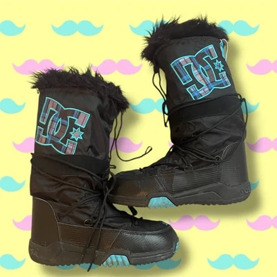 DC CHALET SNOW BOOTS BLACK & BLUE SNOW BOOTS - RARE DC SHOES CHALET BOOTS 40.5EU - Image 1 of 4