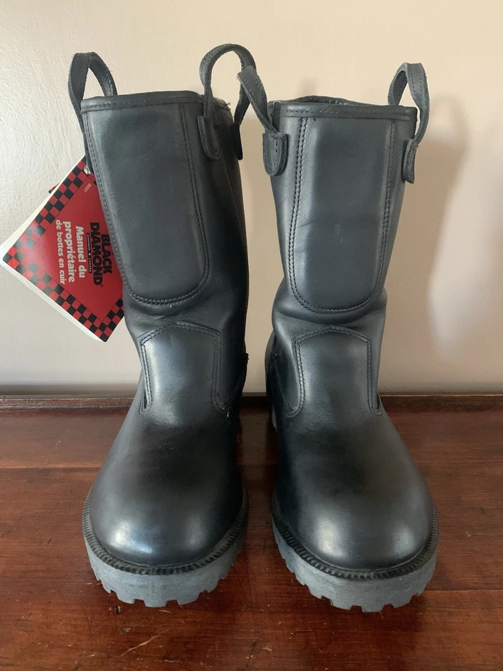 Black Diamond Structured Leather Firefighter NFPA Boots Women’s 5  1/2 Steel Toe - Image 1 of 4