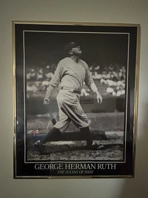 New York Yankees George Herman "Babe" Ruth The Sultan of Swat VTG Poster Framed - Image 1 of 4