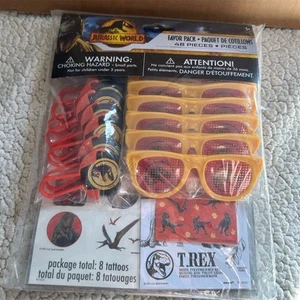 Jurassic World Party Favor Pack 48 Pieces Kids 4-7 - 8 temp tattoos NEW - Picture 1 of 3