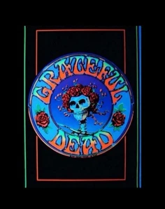 Poster Vintage Grateful Dead BERTHA Pop Art 23”x35” Floccato Blacklight USA NUOVO - Foto 1 di 4
