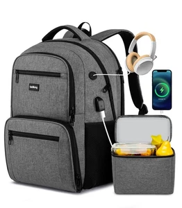 17,3 inch Laptop Backpack with Lunchbox,Insulated Cooler Bag for Work Travel ... - Picture 1 of 7