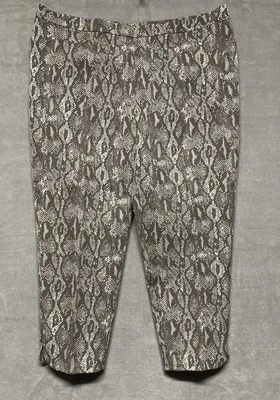 Calça Isaac Mizrahi Live Feminina Perna Cônica Pele de Cobra Cintura Elástica 20 WP - Imagem 1 de 4