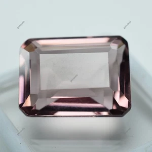 A+ Lab-Created Ceylon Padparadscha Sapphire Emerald Cut Loose Gemstone 19.00 Ct - Picture 1 of 4