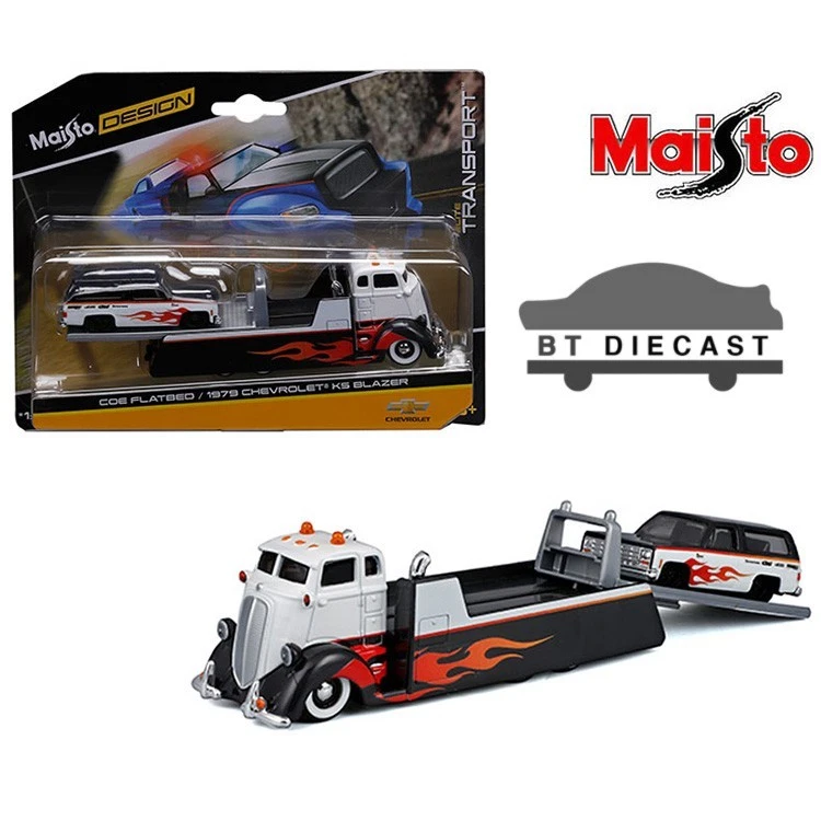 MAISTO DESIGN TRANSPORT COE PLATAFORMA PLANA Y CHEVROLET K5 BLAZER 1979 1/64 15055 25 A Foto 1 de 1