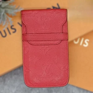 Louis Vuitton Monogram Empreinte Soft Smartphone Case M60376 Orian Red Leather - Picture 1 of 9
