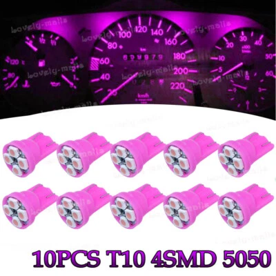 Pink Purple Wedge Dashboard Instrument Panel Gauge Dash Light PC168 PC194 T10 - Image 1 of 4