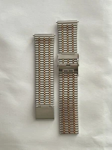 Cinturino orologio da donna elegante 20mm in metallo color oro rosa e argentato - Foto 1 di 3