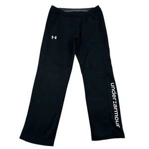 Under Armour Big Girls XL Fleece Pants Black/White Straight Leg Athletic Black - Picture 1 of 9