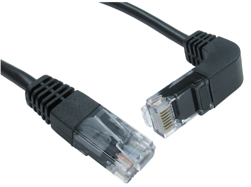 Cavo di Rete Angolato Retto 90 Gradi Testa Cat5e RJ45 Ethernet LAN Cavo Internet - Immagine 1 di 1