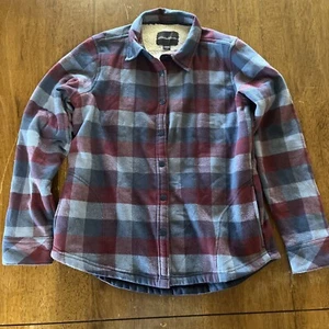 Eddie Bauer Jungen Herren weich Sherpa gefüttert Druckknopfleiste kariert Hemd Jacke Medium M - Bild 1 von 7