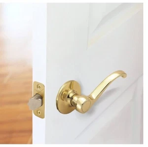783035 Scroll Passage Hall and Closet Door Lever Polished Brass - Picture 1 of 4