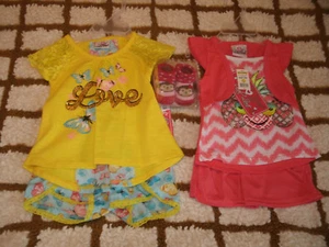 Lote de 2 piezas de traje para niñas nuevo con etiquetas talla 12 meses - Imagen 1 de 6