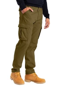 Alamo Men's Straight-fit Cargo Combat Trousers 6 pocket Workwear full Pants - Picture 1 of 17