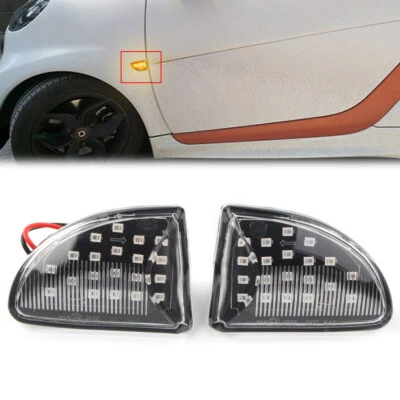 Luz de señalización lateral dinámica LED luz de señal de giro para Smart Fortwo W451 transparente EE. UU. Foto 1 de 4