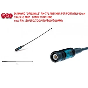 DIAMOND ORIGINALE RH-771 ANTENNA PER PORTATILI 40 cm 144-430 MHZ - CONNETTORE BN - Zdjęcie 1 z 4