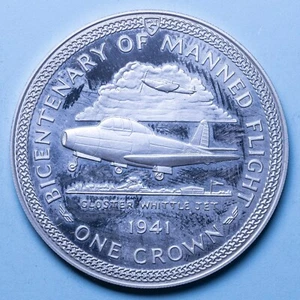 ISOLA DI MAN ELISABETTA II CROWN 1983 JET PROOF ARGENTO SILVER COIN COLLEZIONE - Bild 1 von 2