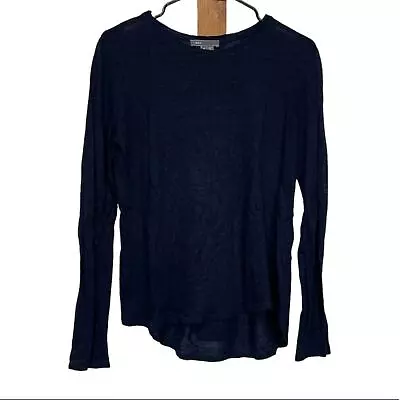 Top Vince 100 % lino azul marino manga larga talla S Foto 1 de 4