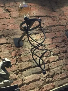 Extra Large Heavy Black Gothic Style Wrought Iron Wall Light / Giant Wall Sconce - Picture 1 of 5