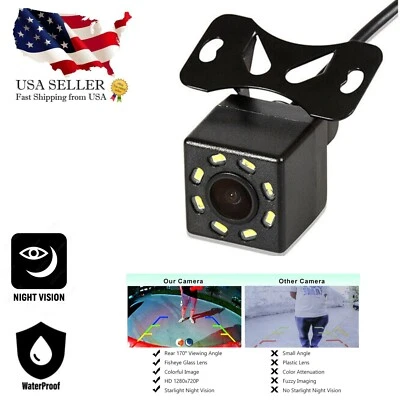 Backup Camera Rearview Universal Mount Wide Angle 8 LED for ALPINE Car Radio - Image 1 of 4