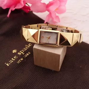 Kate Spade Womens NY Gold Cobble Watch IYRUO275 Stainless Steel Needs Battery - Picture 1 of 7
