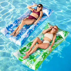 2 Packs Inflatable Pool Float LoungerFloating Mat Pool Lounge Raft Sun Tanning - Picture 1 of 7