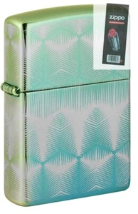 Zippo 49813 Pattern Design High Polish Teal Windproof Lighter + FLINT PACK - Picture 1 of 1