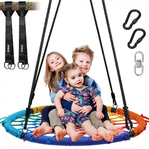 750lbs 40“ Spider Web Saucer Tree Swing for Kids Adults Outdoor Round Net Swing - Picture 1 of 12