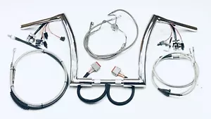 14 x 1.5 Pre Wired Handlebar Kit 02-06 Harley Road Glide Plug n Play w Cruise - Picture 1 of 3