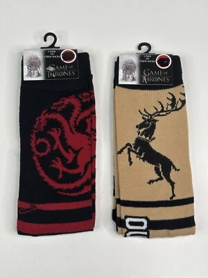 Calcetines Juego de Tronos Crew 2 Pares Zapatos con Licencia Oficial Talla 6-12 Foto 1 de 4