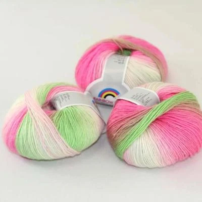 Hot 3Balls*50g Soft Cashmere Wool Rainbow Wrap Shawl DIY Hand Knitwear Yarn 06 - Image 1 of 4